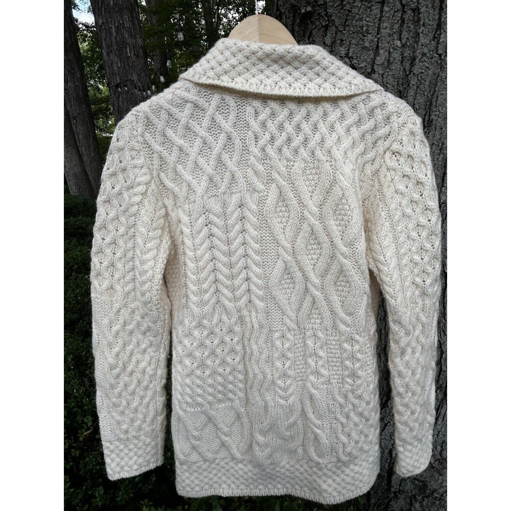 Aran Mor Irish Knit Fisherman Sweater Women's Size Large Merino Wool Ireland - Picture 8 of 8